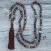 108 Natural Matte Red Jasper Stone Bead Mala Necklace | Necklaces Jewelry Mala Beads