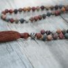 108 Natural Matte Red Jasper Stone Bead Mala Necklace | Necklaces Jewelry Mala Beads