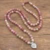 108 Natural Rhodonite Gemstone Mala Bead Bracelet | Mala Beads Bracelets Bracelets