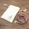 108 Natural Rhodonite Gemstone Mala Bead Bracelet | Mala Beads Bracelets Bracelets