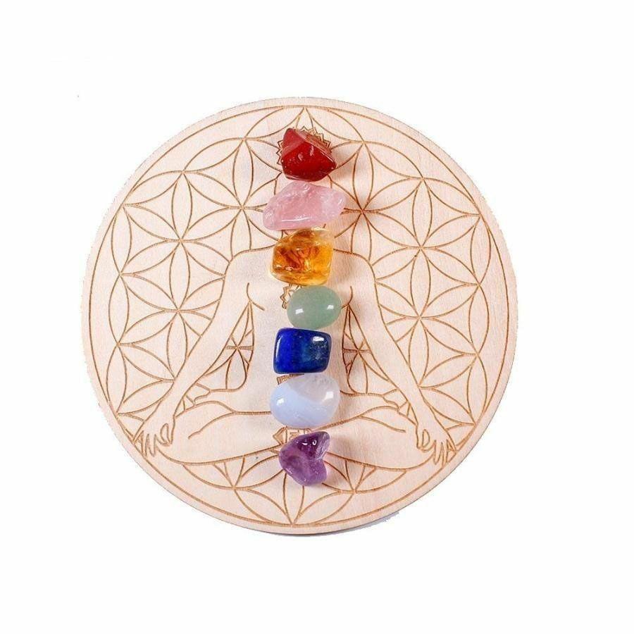 7 Natural Chakra Healing Crystal Grid Set | Statues & incense burners Home Decor Statues & incense burners