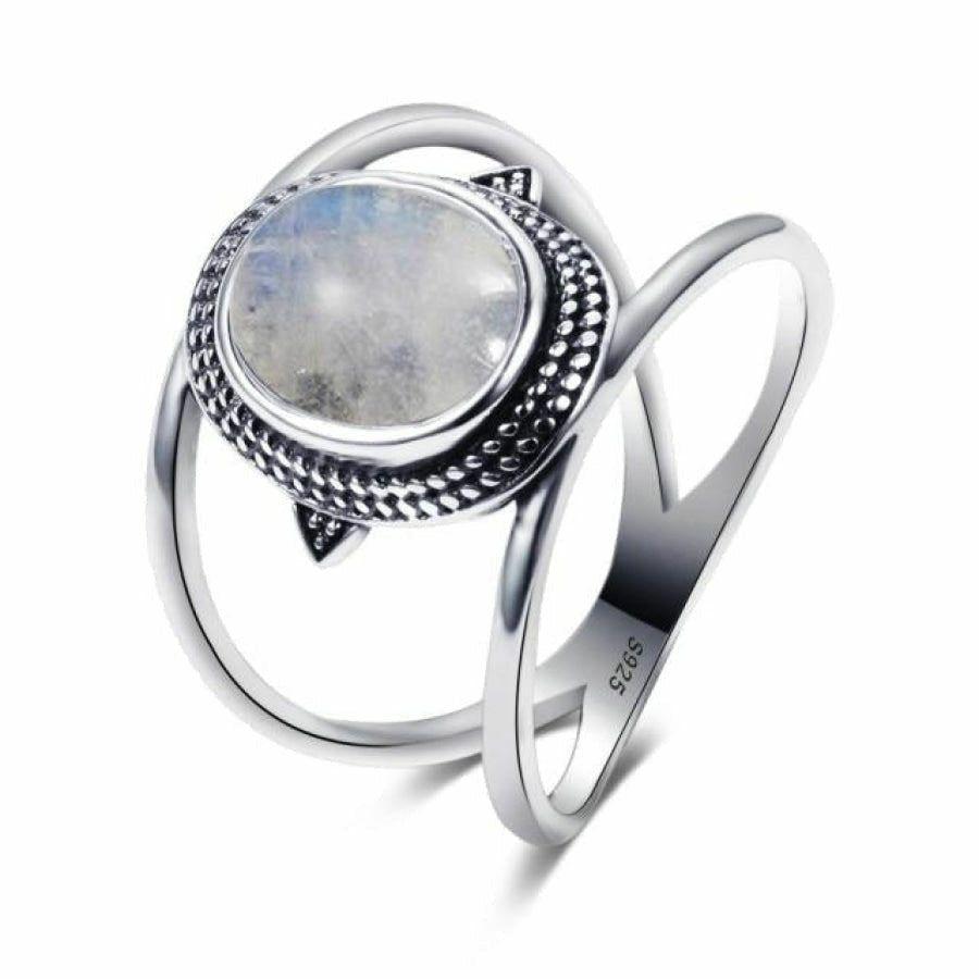 925 Silver Natural Moonstone Round Boho Ring | Rings Jewelry Rings