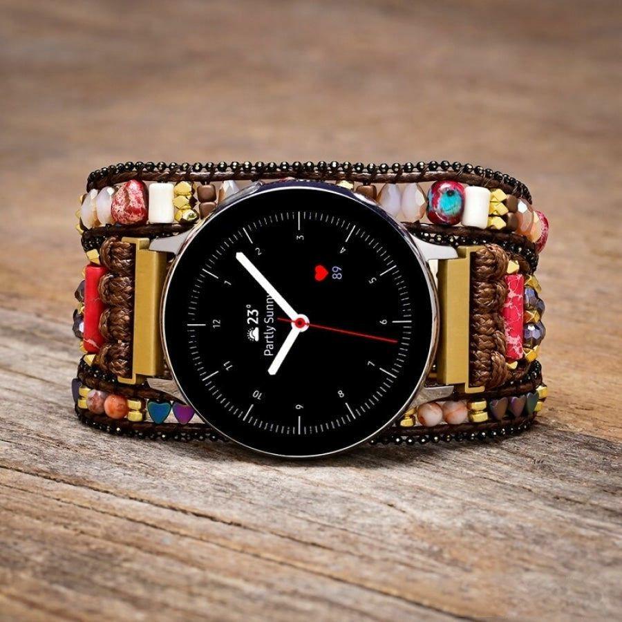 Brown Google Pixel Watch Band With Mixed Beads | Google Pixel Watch Bands Google Pixel Watch Bands Google Pixel Watch Bands