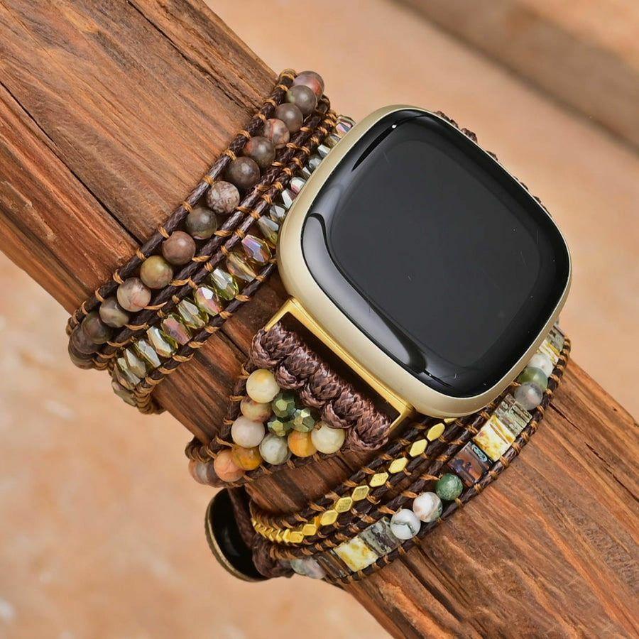 Brown Onyx Beaded Fitbit Watch Band | Fitbit Watch Bands Fitbit Watch Bands Fitbit Watch Bands