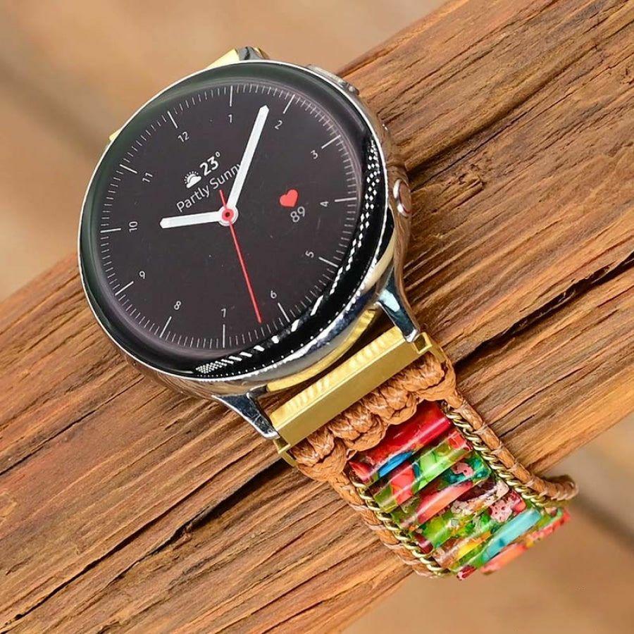 Google Pixel Watch Band With Imperial Jasper Tube Beads | Google Pixel Watch Bands Google Pixel Watch Bands Google Pixel Watch Bands