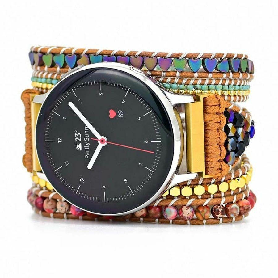 Google Pixel Watch Band With Natural Hematite Heart & Jasper Beads | Google Pixel Watch Bands Google Pixel Watch Bands Google Pixel Watch Bands