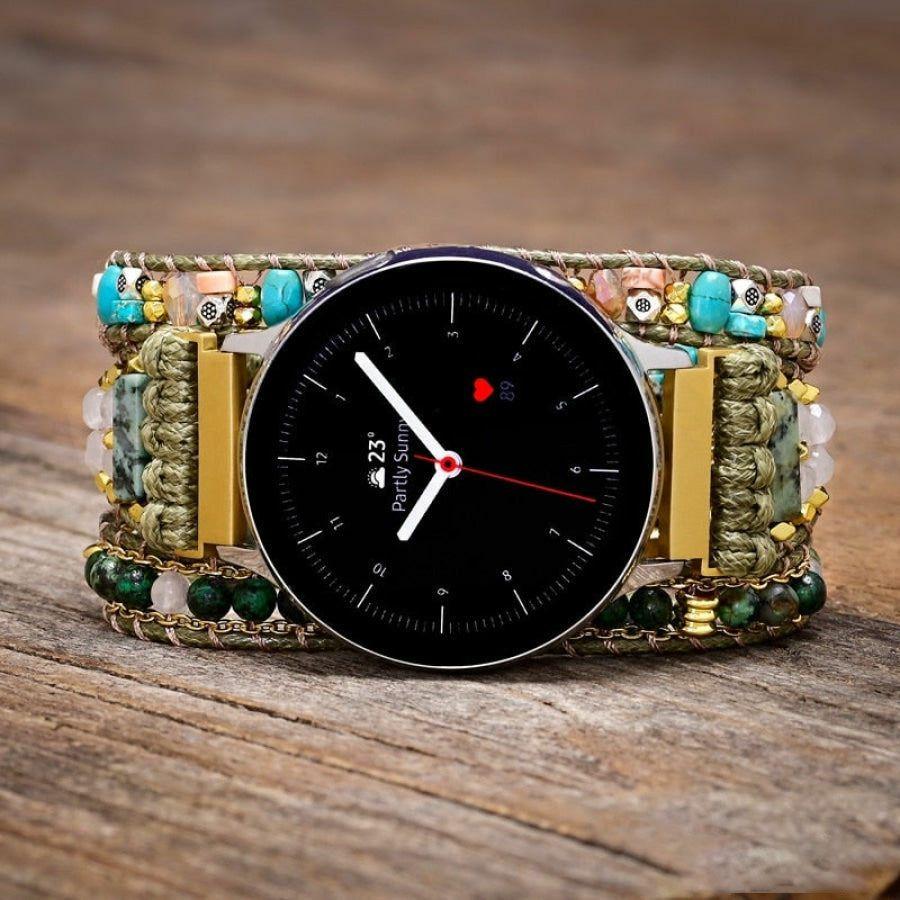 Google Pixel Watch Strap With Natural African Turquoise & Green Beads | Google Pixel Watch Bands Google Pixel Watch Bands Google Pixel Watch Bands