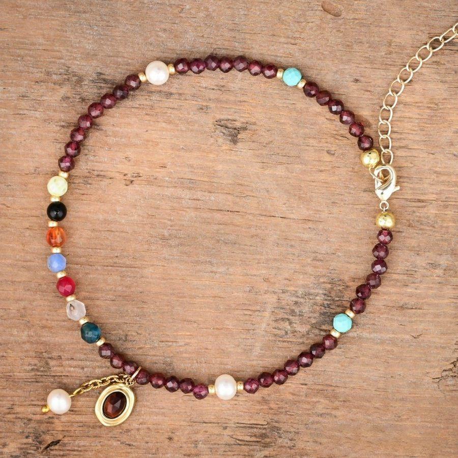 Handmade Garnet & Mixed Bead Anklet | Bracelets Anklets Anklets