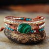 Handmade Malachite & Chain Beaded Wrap Bracelet | Bracelets Bracelets Bracelets