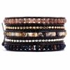 Handmade Mix Natural Gemstone Brown Leather Wrap Bracelet | Bracelets Bracelets Bracelets