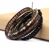 Handmade Mix Natural Gemstone Brown Leather Wrap Bracelet | Bracelets Bracelets Bracelets