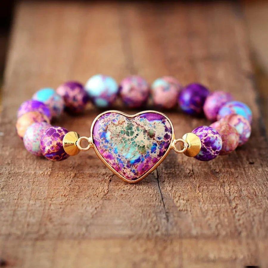 Handmade Purple Jasper LOVE Bead Bracelet | Bracelets Bracelets Bracelets