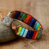 Handmade Rainbow Jasper Leather Wrap Bracelet | Wrap Bracelets Bracelets Bracelets