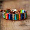 Handmade Rainbow Jasper Leather Wrap Bracelet | Wrap Bracelets Bracelets Bracelets