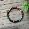 Natural African Turquoise Tiger Eye & Black Onyx Bead Bracelet | Bracelets Bracelets Bracelets