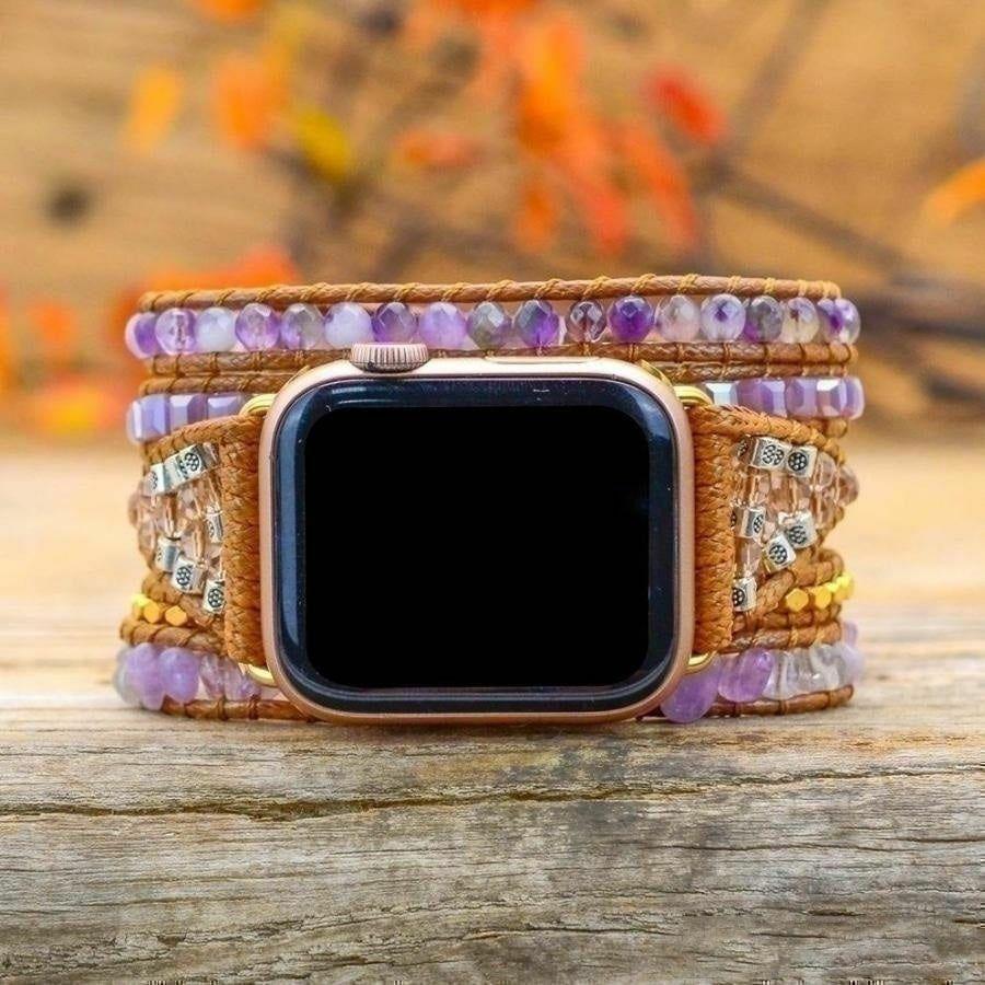 Natural Amethyst Beaded Apple Watch Band | Apple Watch Bands Apple Watch Bands Apple Watch Bands