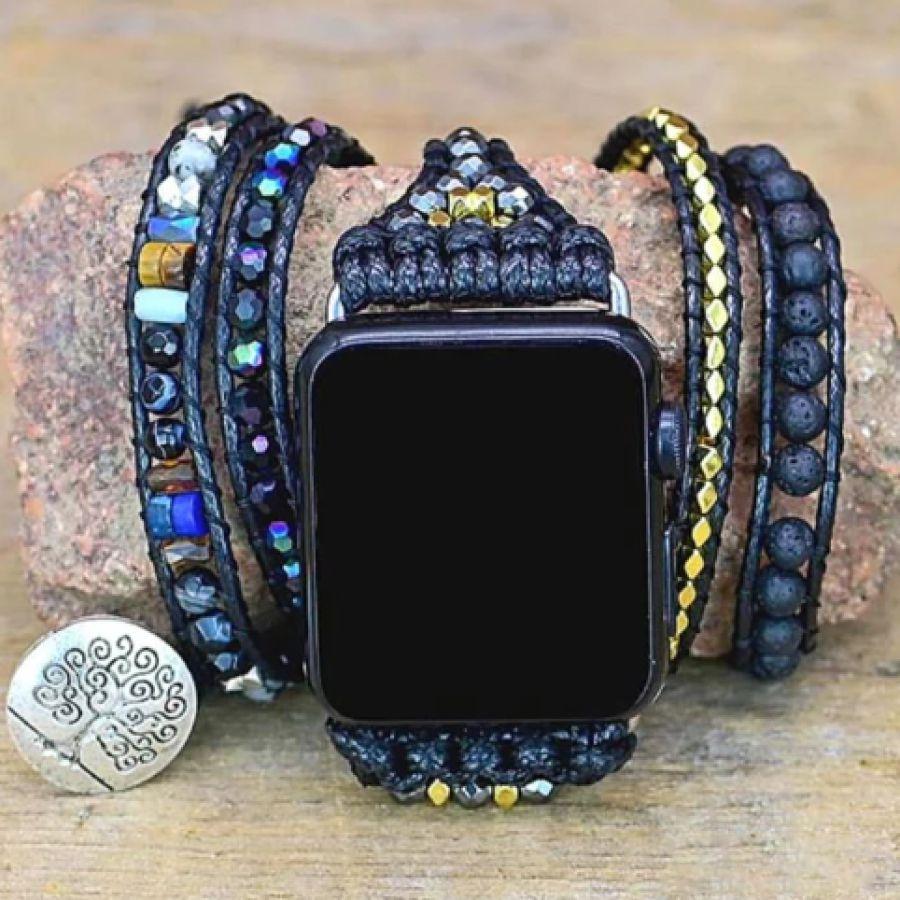 Natural Black Lava Beaded Apple Watch Band | Apple Watch Bands Apple Watch Bands Apple Watch Bands