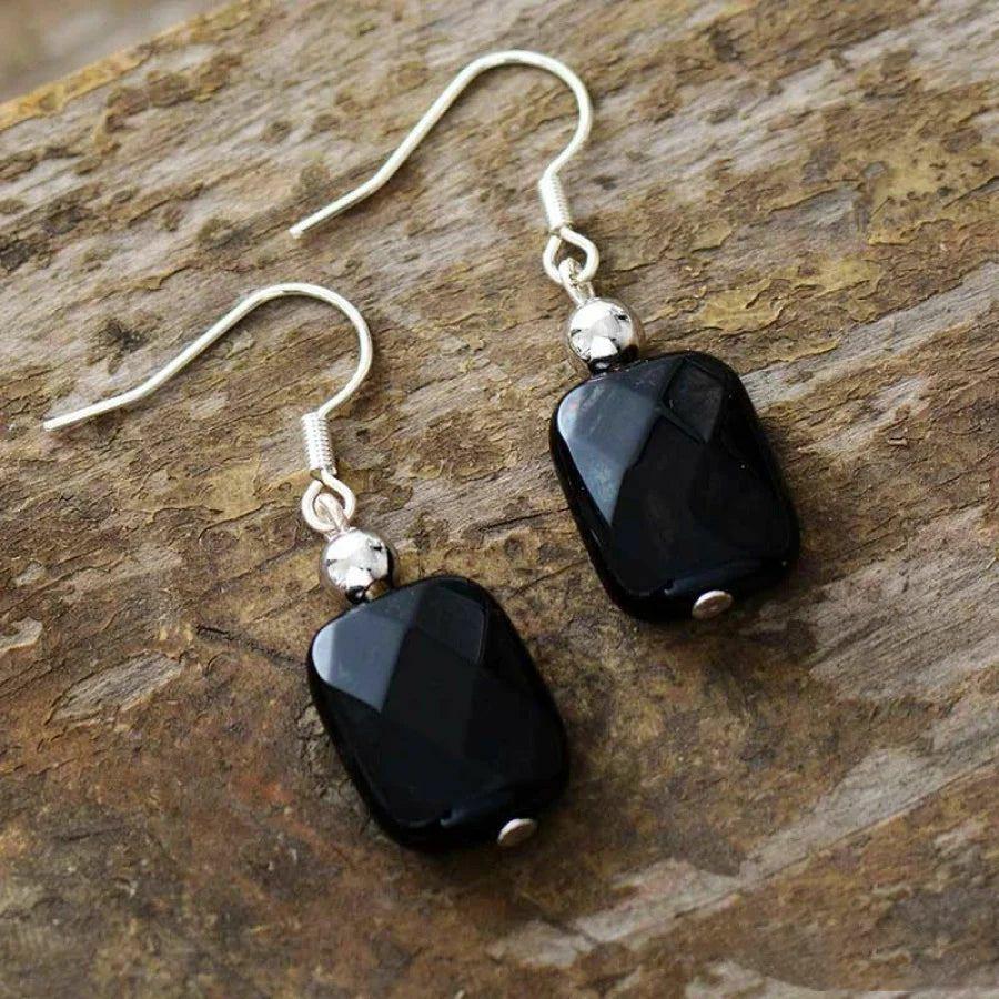 Natural Black Onyx Drop Earrings | Earrings Earrings Earrings