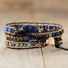 Natural Blue Sodalite & Jasper Wrap Bracelet | Bracelets Bracelets Bracelets