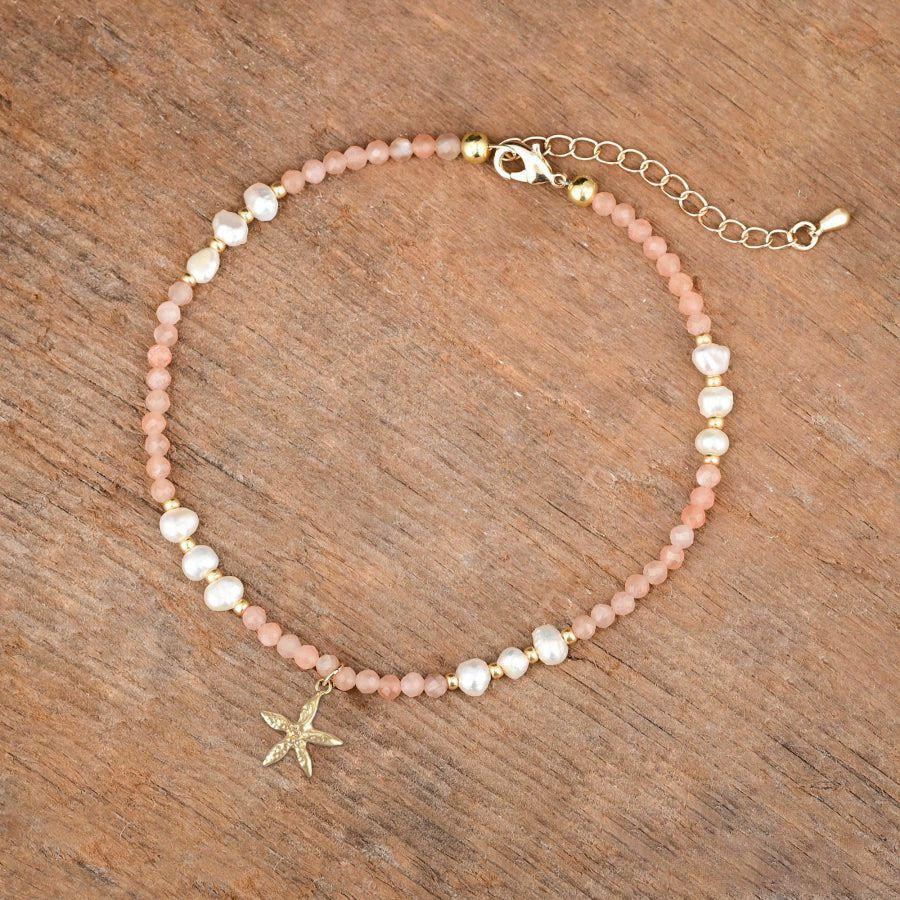 Natural Pink Aventurine & Freshwater Pearl Beaded Anklet | Anklets Anklets Anklets