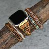 Natural Red Jasper & Tiger Eye Beaded Fitbit Watch Band | Fitbit Watch Bands Smartwatch Bands Fitbit Watch Bands