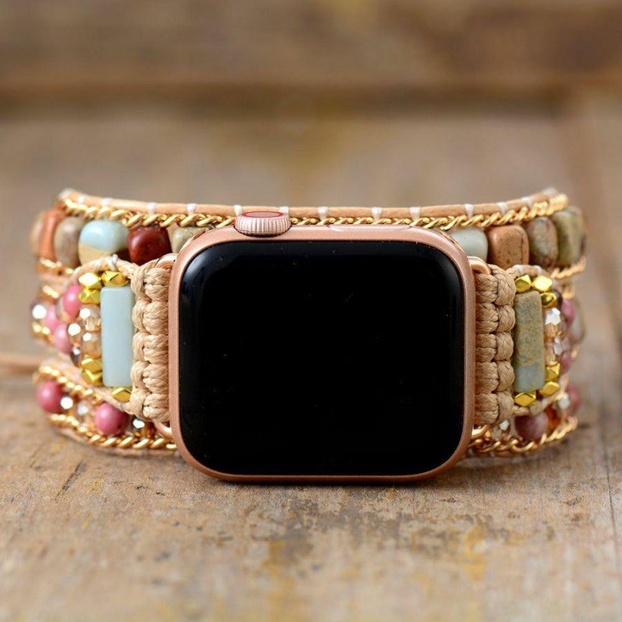 Natural Rhodonite & King Jasper Apple Watch Band | Apple Watch Bands Apple Watch Bands Apple Watch Bands