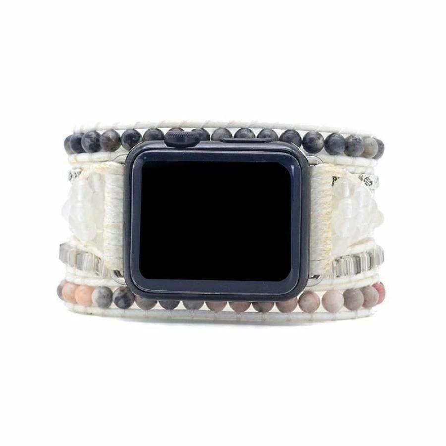 Natural Rhodonite & Labradorite Beaded Apple Watch Band | Apple Watch Bands Apple Watch Bands Apple Watch Bands