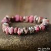 Natural Rhodonite Tree of Life & Heart Bead Bracelet | Bracelets Bracelets