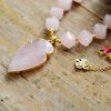 Natural Rose Quartz Diamond Shaped Pendant Necklace | Necklaces Jewelry Necklaces