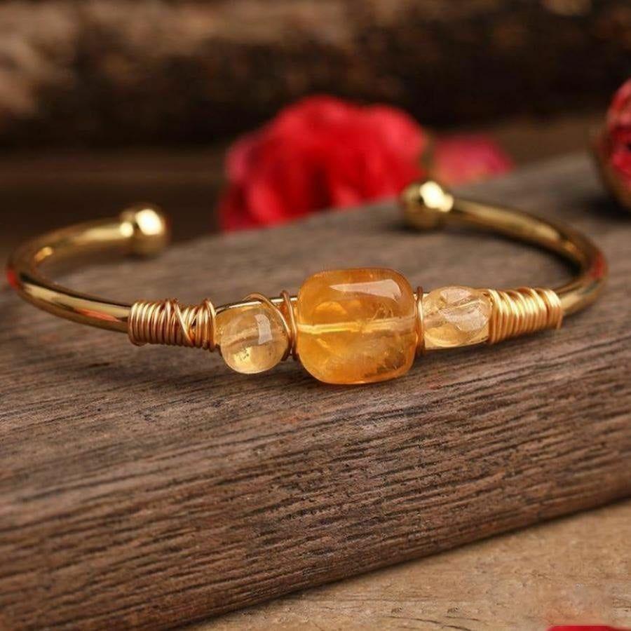 Natural Yellow Citrine Crystal Cuff | Bracelets Bracelets Bracelets