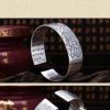 S990 Silver Buddhist Lotus & Heart Sutra Bangle Bracelet | Bracelets Bracelets Bracelets