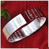 S990 Silver Buddhist Lotus & Heart Sutra Bangle Bracelet | Bracelets Bracelets Bracelets