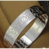 S990 Silver Buddhist Lotus & Heart Sutra Bangle Bracelet | Bracelets Bracelets Bracelets