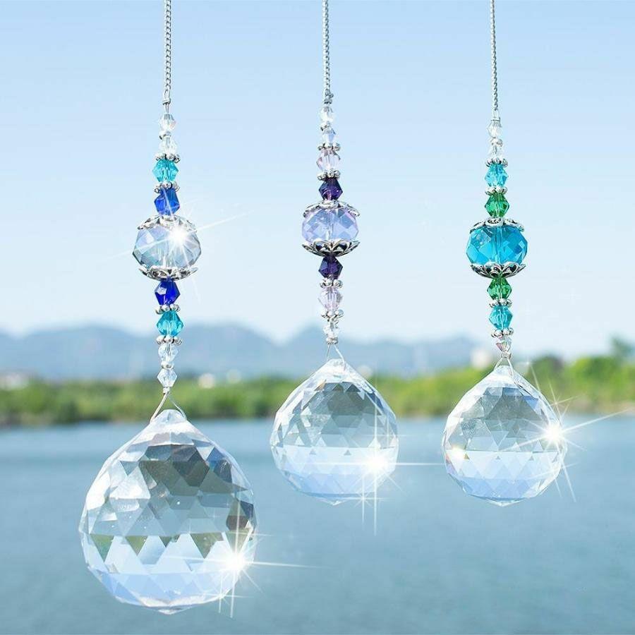 Set of 3 Crystal Ball Suncatchers | Hanging decorations Hanging decorations Hanging decorations