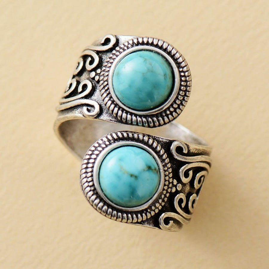 Turquoise Antique Silver Plated Ring | Rings Jewelry Rings