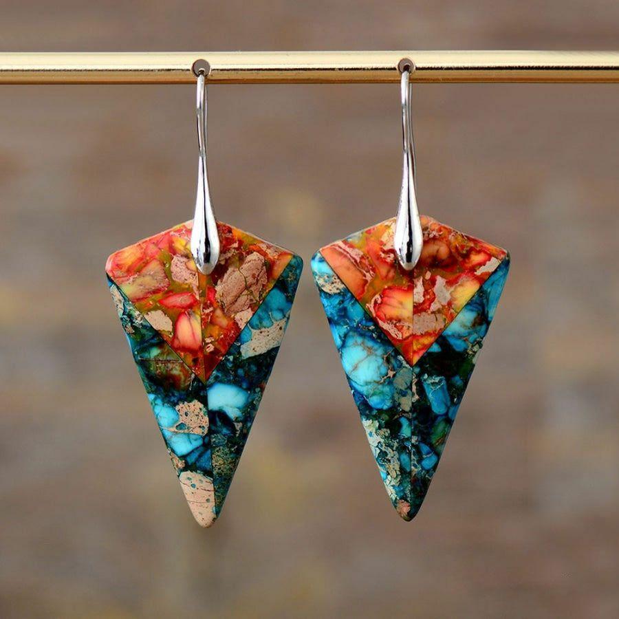 Vibrant Blue & Orange Jasper Earrings | Earrings Earrings Earrings