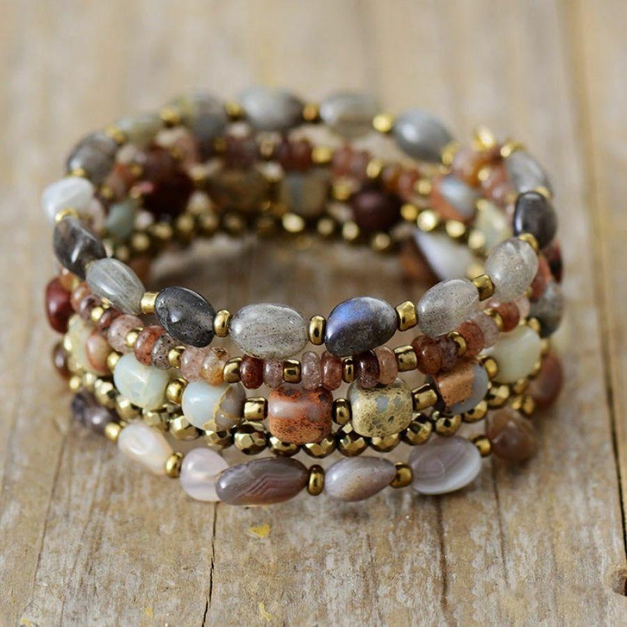 Natural Labradorite King Jasper Botswana Agate Bead Bracelet | Bracelets Bracelets Bracelets