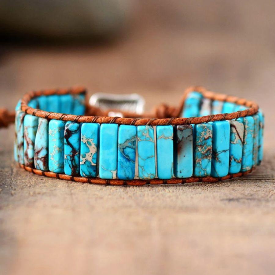 Handmade Turquoise Jasper Stone Tube Bracelet | Wrap Bracelets Bracelets Bracelets