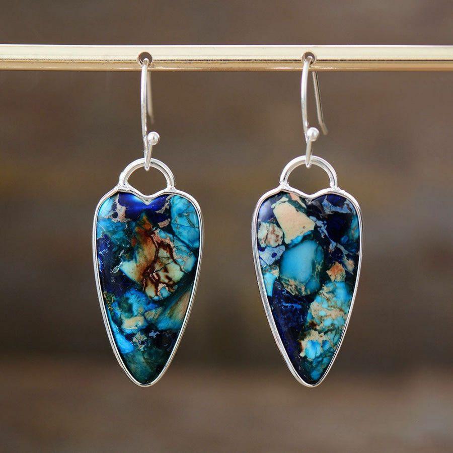 Blue Jasper Heart Earrings | Earrings Earrings Earrings