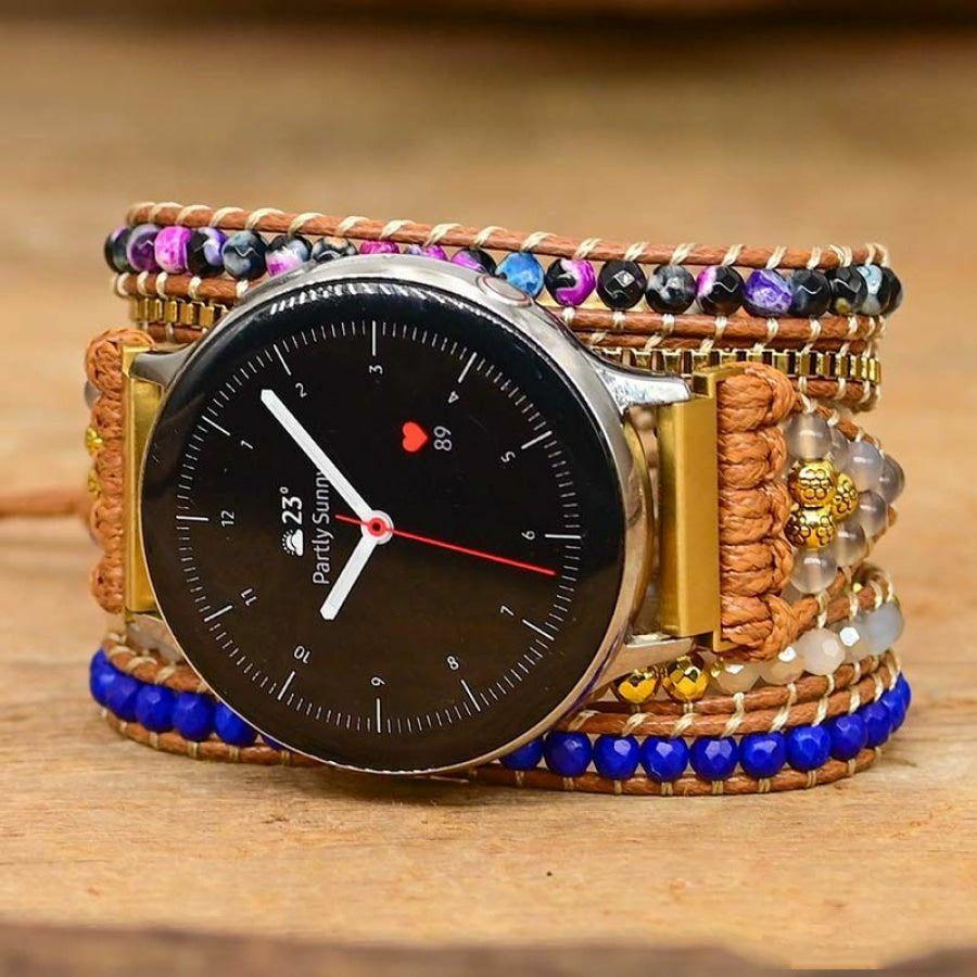 Google Pixel Watch Strap With Vibrant Blue Beads | Google Pixel Watch Bands